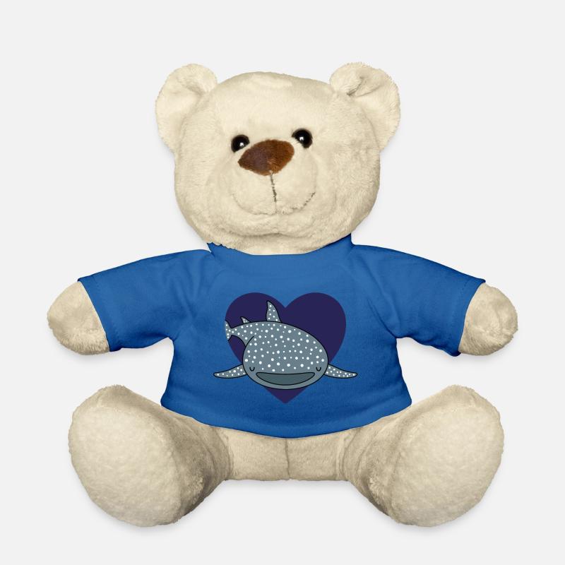 Whale Shark Love - Teddy Bear - royal blue