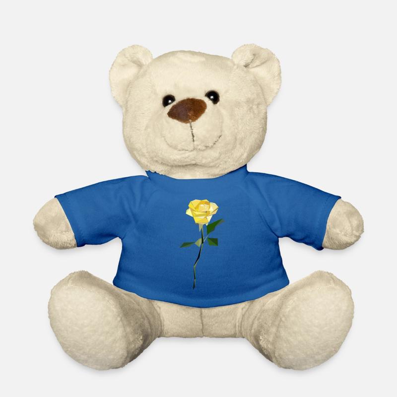 Rose abstrait jaune - Nounours - bleu roi