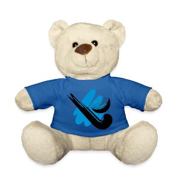 Hockey stick with ball - Teddy Bear - royal blue - Front