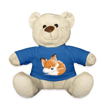 Fox is so tired - foxes - red fox - sleeping - Teddy Bear - royal blue - Front