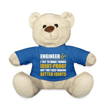 ENGINEERS - we save the world - Teddy Bear - royal blue - Front