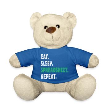 Eat Sleep Spreadsheet Repeat Finanz Geschenk - Teddy - Königsblau - Vorne