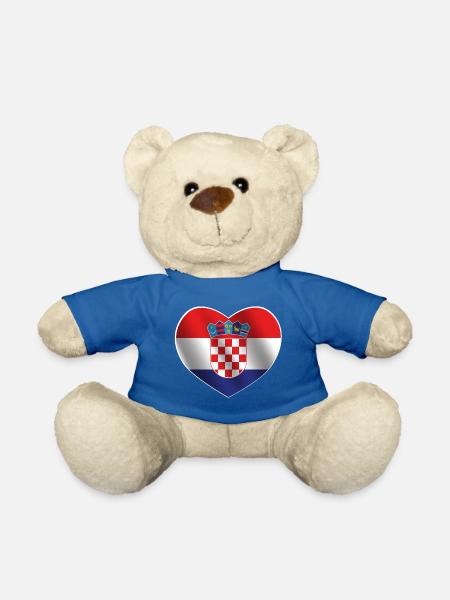 Kroatien Herz | Kroatische Flagge Geschenk - Teddy - Königsblau