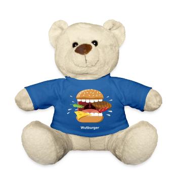 Anger / screaming hamburger - Teddy Bear - royal blue - Front