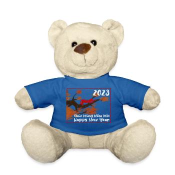 Vietnamese New Year Cat 2023 I Gift - Teddy Bear - royal blue - Front