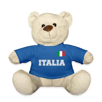 Italy Jersey Look - ITALIA with Flag Flag - Teddy Bear - royal blue - Front