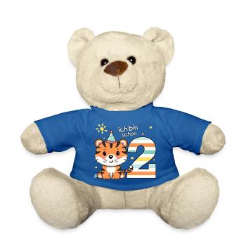 2. Geburtstag niedlicher Tiger Geschenkidee - Teddy - Königsblau - Vorne