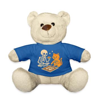Skelett trifft Tiger beim Brettspiel - Teddy - Königsblau - Vorne