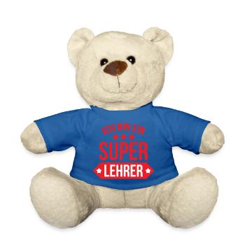 Super Maître d'École Étoiles et Bannière Scolaire - Nounours - bleu roi - Devant