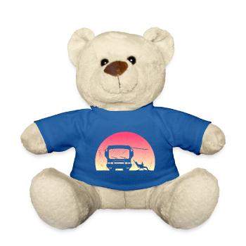 Classic Motorhome at Sunset - Owner Gift - Teddy Bear - royal blue - Front