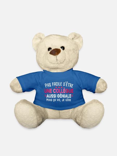 Collègue Collègues Cadeau Départ Retraite Humour - Nounours - bleu roi