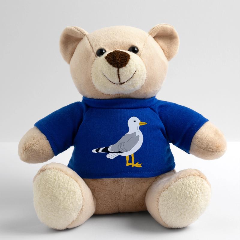 Whimsical Grey Wing Duck Illustration Teddy Bear