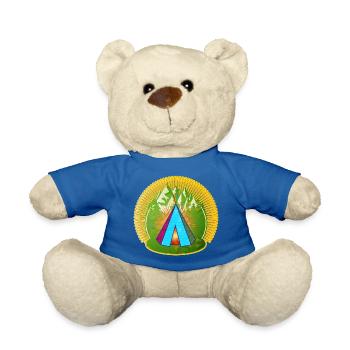 Tipi de tente indienne hétéroclite dans la forêt - Nounours - bleu roi - Devant
