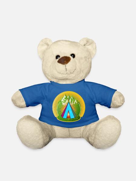 Tipi de tente indienne hétéroclite dans la forêt - Nounours - bleu roi