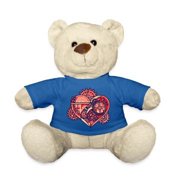 Herz Mechanikerin Zahnrad Mechatroniker Herzdesign - Teddy - Königsblau - Vorne
