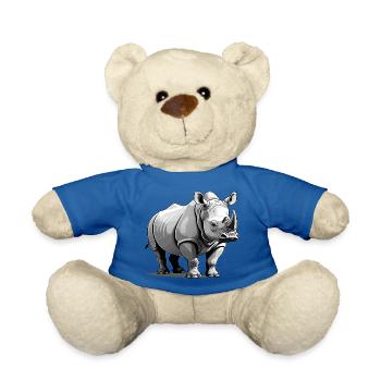 Nashorn Rhino - Animal Sticker - Teddy - Königsblau - Vorne