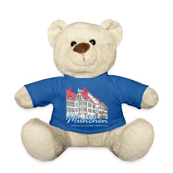 München, Bauwerk Hofbräuhaus, Handzeichnung Bayern - Teddy - Königsblau - Vorne