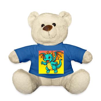 dragon - Teddy Bear - royal blue - Front