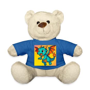 dragon - Teddy Bear - royal blue - Front