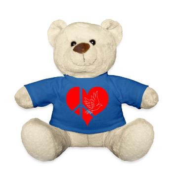 Herz Frieden Taube - Teddy - Königsblau - Vorne