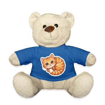 Gemütlicher orangefarbener Katzenschal - Teddy - Königsblau - Vorne