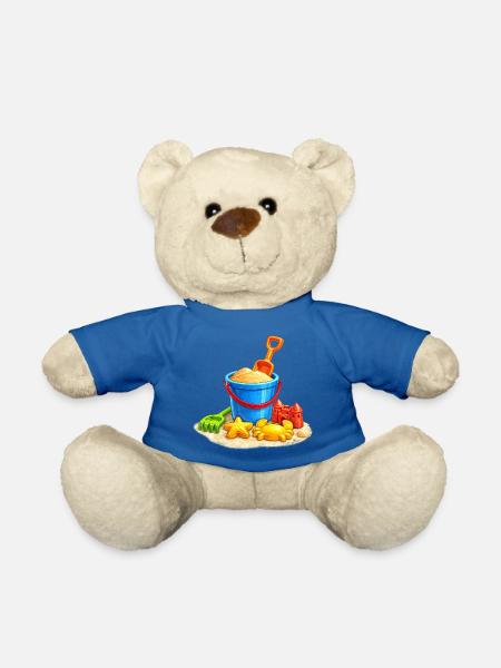 Strandspielzeug im Sand am Meer - Teddy - Königsblau