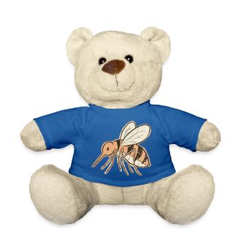 Vintage-Tiger mit Mückenbienen-Cremestreifen - Teddy - Königsblau - Vorne