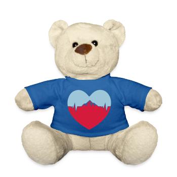 j'aime les montagnes coeur pulsé - Nounours - bleu roi - Devant