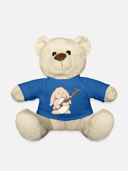 Süßer Kawaii Fagottspieler Hase - Teddy - Königsblau