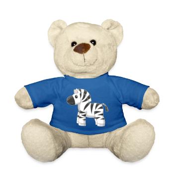 Gentil petit zèbre - Nounours - bleu roi - Devant