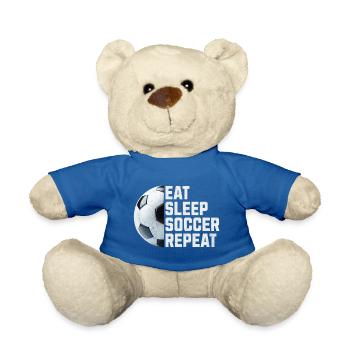 EAT SLEEP SOCCER REPEAT - Teddy Bear - royal blue - Front
