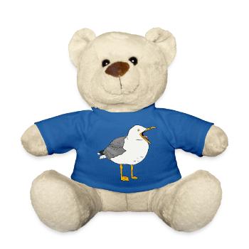 Seagull Bird Baltic Sea Sea North Sea Beach Coast Island - Teddy Bear - royal blue - Front