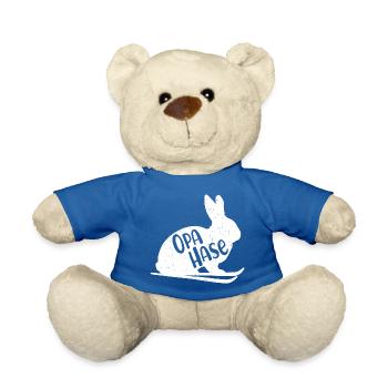 Hasenopa Opa Hase Skifahren Ski Fahrer Skilaufen - Teddy - Königsblau - Vorne