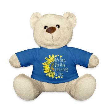 Sunflower Affirmation Graphic T-Shirt - Teddy Bear - royal blue - Front