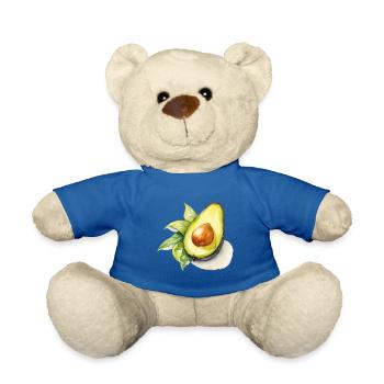 Watercolor Avocado Illustration - Teddy Bear - royal blue - Front