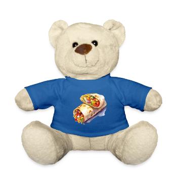 Colorful Vegetable Wrap Illustration - Teddy Bear - royal blue - Front