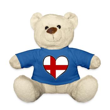 Drapeau du cœur anglais - Nounours - bleu roi - Devant