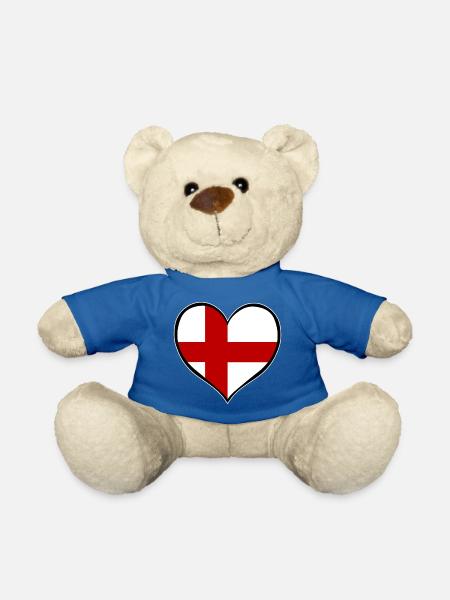 England Herzflagge - Teddy - Königsblau