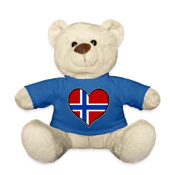 Norway Heart Flag used - Teddy Bear - royal blue - Front