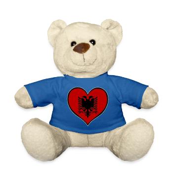 Albania Heart Flag - Teddy Bear - royal blue - Front