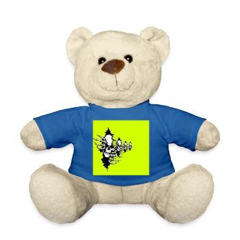 Collier squelette jaune fluo - Nounours - bleu roi - Devant