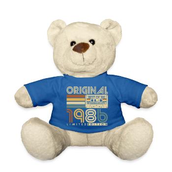 Original 1986 Jahrgang Vintage Geburtstag Retro - Teddy - Königsblau - Vorne