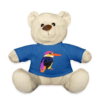 Dschungelzwergfischer, Asiatischer Eisvogel, Süß - Teddy - Königsblau - Vorne