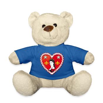 61 Lebkuchenherz Kaiserin Elisabeth Portrait - Teddy - Königsblau - Vorne
