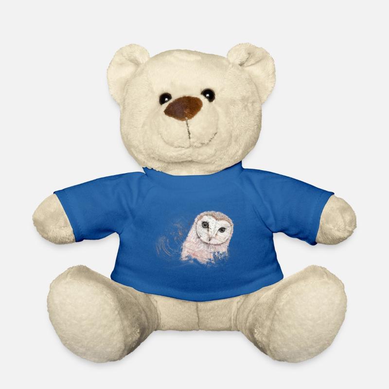 Hibou sur bois - Nounours - bleu roi