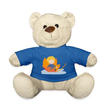 Child sailing on a leaf - Teddy Bear - royal blue - Front