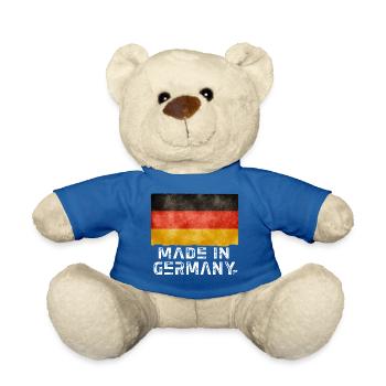 Made in Germany Flagge – Distressed Style - Teddy - Königsblau - Vorne