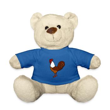 Rooster cartoon - Teddy Bear - royal blue - Front