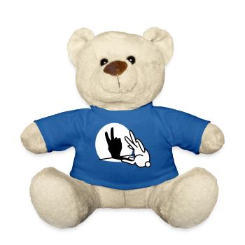 Kaninchen Schatten Hand Zwei 2 Jahre Geburtstag V - Teddy - Königsblau - Vorne