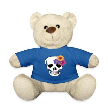 Totenkopf Blume - Teddy - Königsblau - Vorne